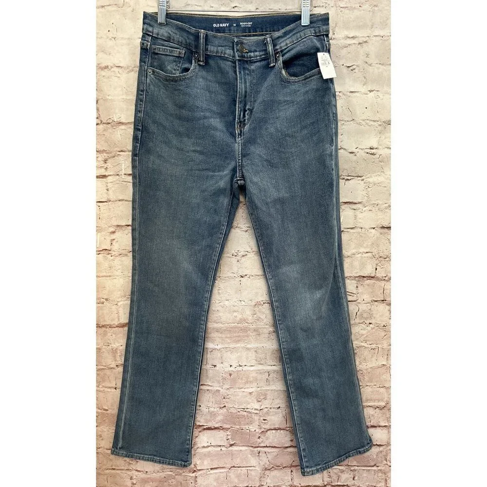 Old Navy Jeans Boys 18 Boot Cut Built in Flex Blue Denim NEW Adjustable Waist